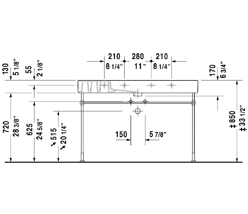 Duravit Vero Ceramic Rectangular Vessel Bathroom Sink with Overflow
